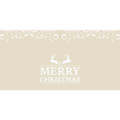 Christmas Card with Reindeers and Ornaments