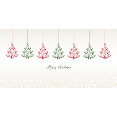Christmas Card with Christmas Trees