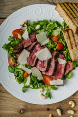 Rump steak with spicy herb butter