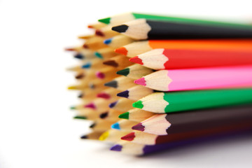 Fototapeta premium colored pencils on a white background