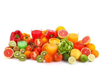 Frutta , verdura e succo