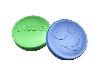 Two colorful drug