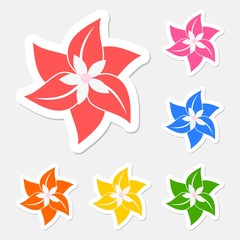 Flowers sticker set