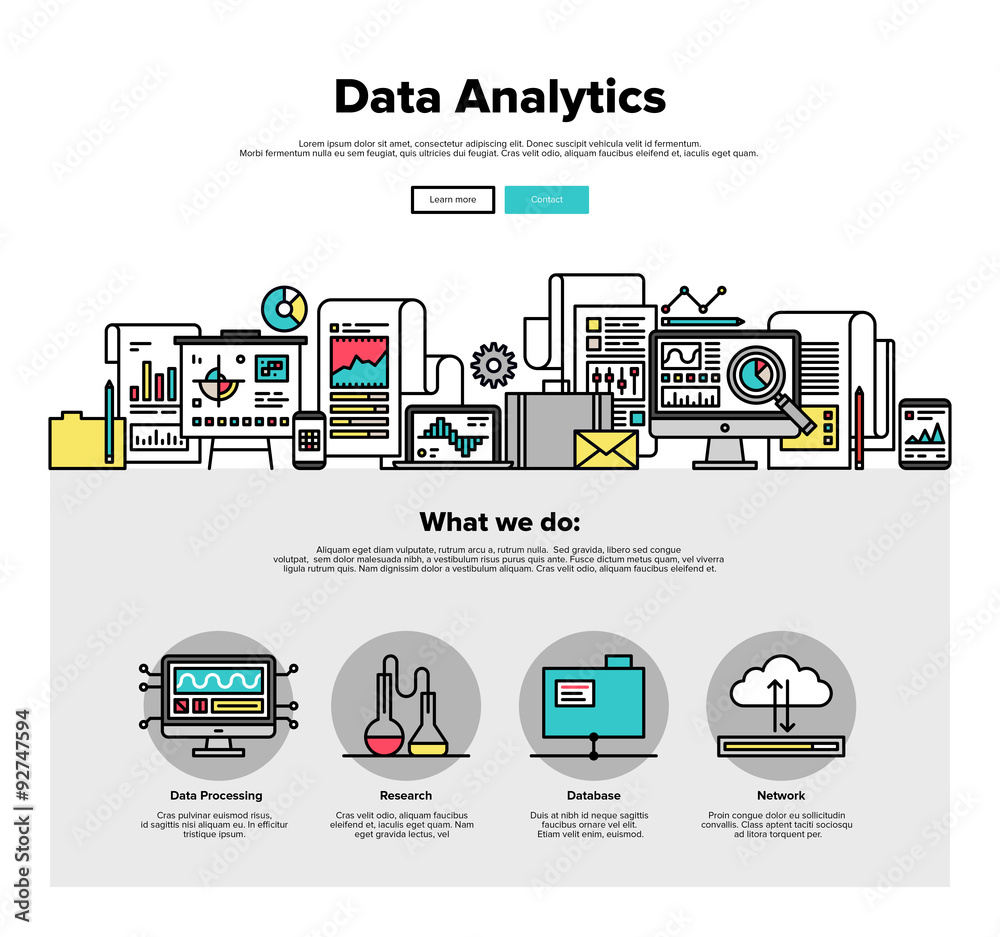Leinwandbilder data analytics flat line web graphics