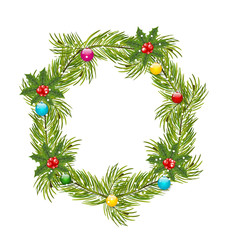 Christmas Wreath with Holly Berries