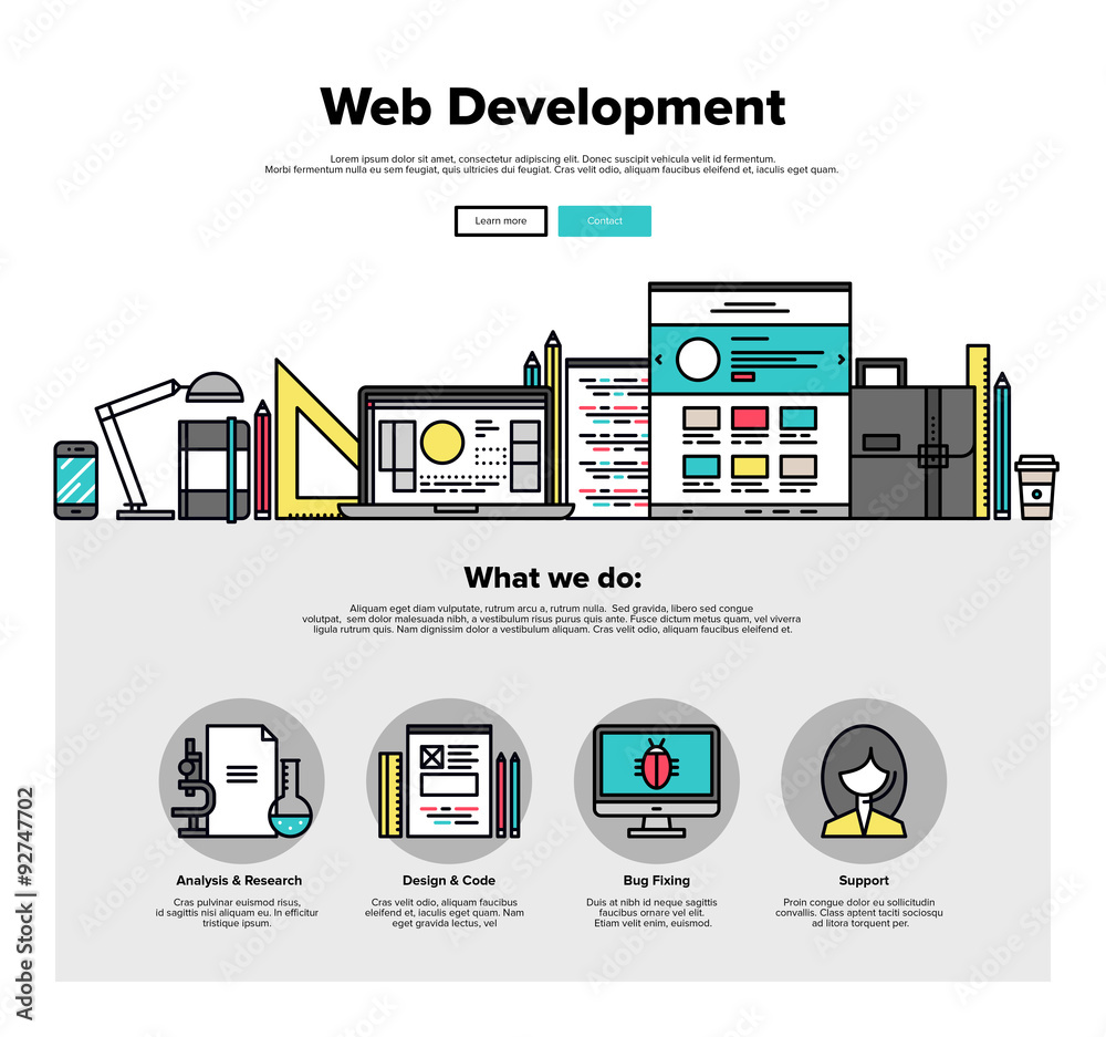 Poster web development flat line web graphics