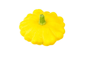 Scalloped custard squash (Cucurbita pepo var. patisson), isolated on white background