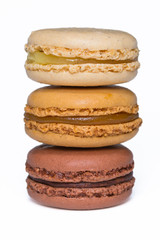Macaroons isolated on white