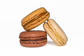 Macaroons isolated on white