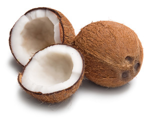 Coconuts isolated on white background