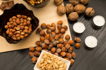 Still life nuts composition