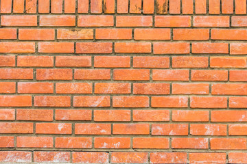Background of old vintage red brick wall.