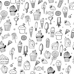 pattern of ice-creams and cupcake