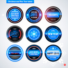 Set of labels and badges for Christmas and New Year. EPS10
