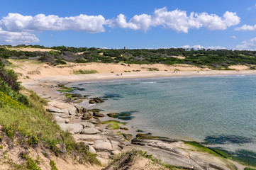 Beach view in Punta del Diablo in Uruguay
