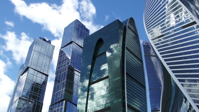 Skyscrapers timelapse, Moscow city