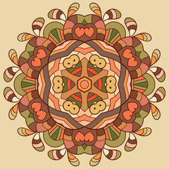 Circle lace organic ornament