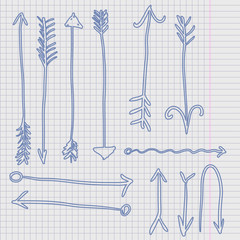 Doodle arrow on cell sheet