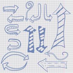 Doodle arrow on cell sheet