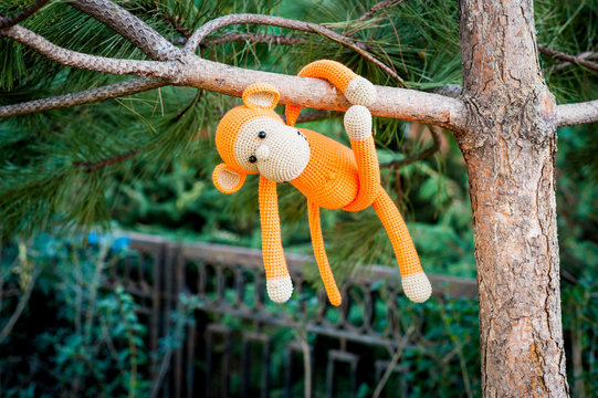 Soft toy - monkey on the tree