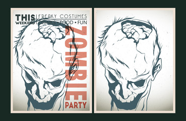 Zombie party placard set