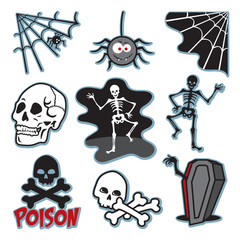 Skeleton illustration icon image set