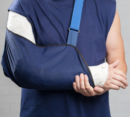 Man with a plaster