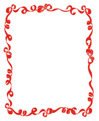 Frame of Red Ribbons and Bows
