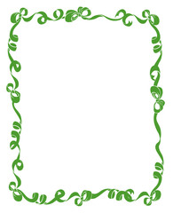 Frame of Green Ribbons and Bows