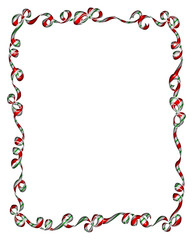 Frame of Christmas Ribbons and Bows