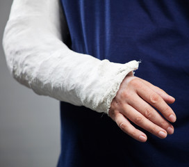 Man with a plaster