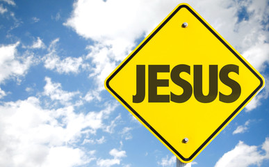 Jesus sign with sky background
