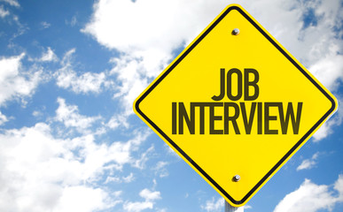 Job Interview sign with sky background