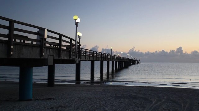 Morning on the Pier in Binz, Ruegen Island, Germany
