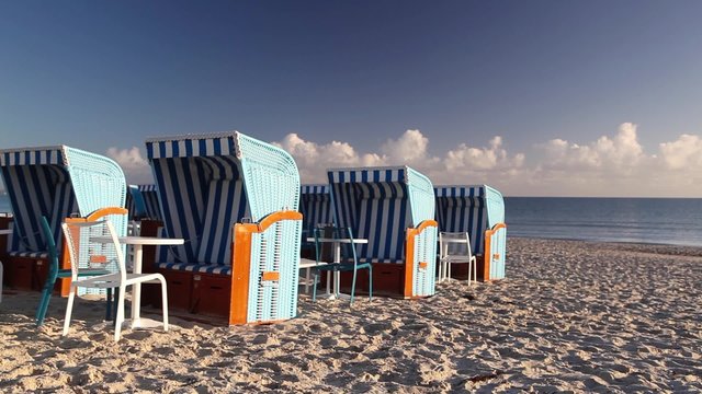 Morning on the beach in Binz, Ruegen Island, Germany