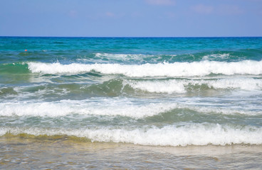 Blue sky and seascape.