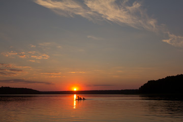 Naklejka premium Sonnenuntergang am See