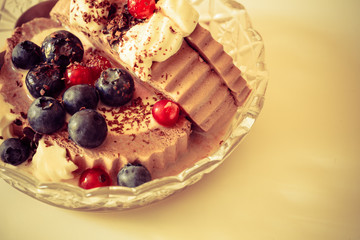 ice cream and berry fruit