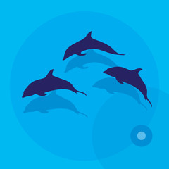 Dolphins. Vector Illustration. - 92753385