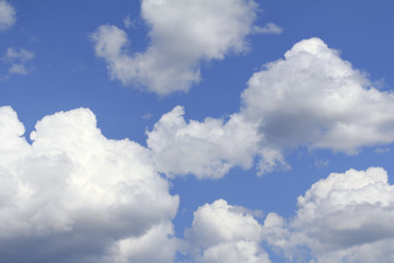 Naklejka na ściany i meble In the blue sky floating white clouds