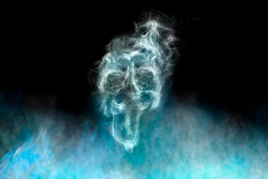 Smoke shaped ghost, black background