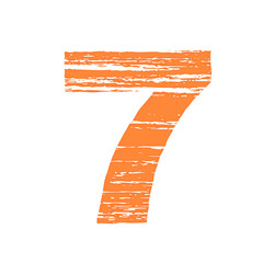 Grunge Logo Number 7. Scrape Style.
