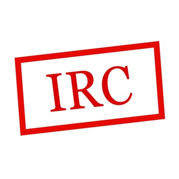 IRC red stamp text on white