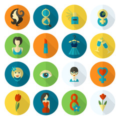 Womans Day Icon Set