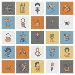 Womans Day Icon Set