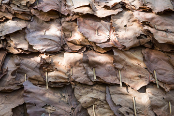The tracery traditional Karen roof made from leaves