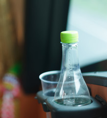 Bottle holder in the bus.