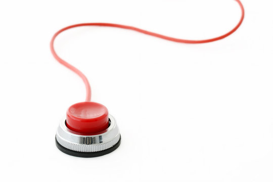 Red push button with cable connection for emergency or help or service call