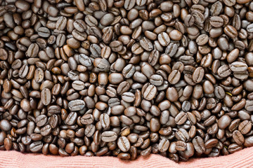 Coffee beans background texture