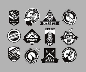 Naklejka premium set of rockets icons